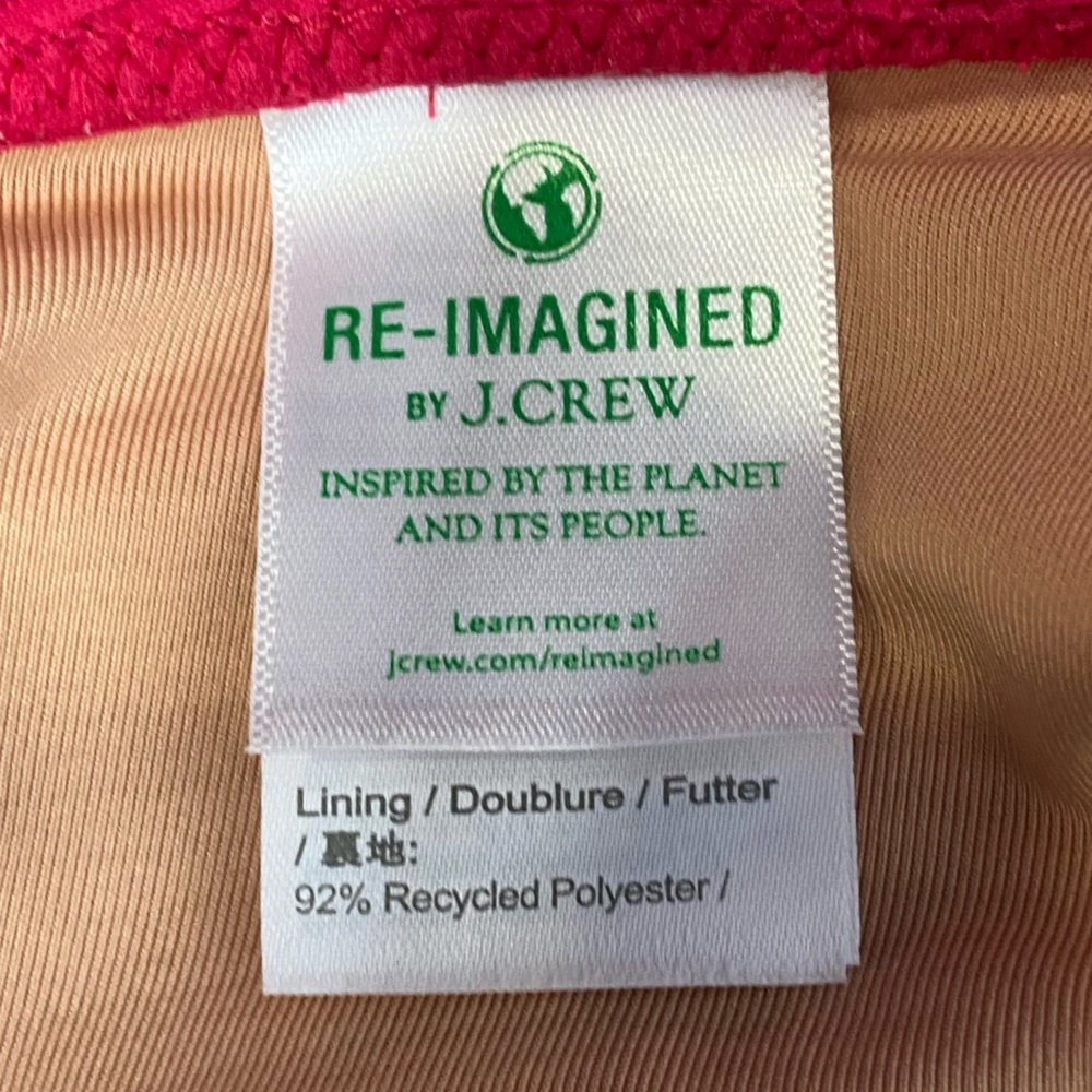 New J Crew Active Ribbed Long Sleeve One Piece Swim Suit in Wild Hibiscus Sz 20 - Picture 11 of 16